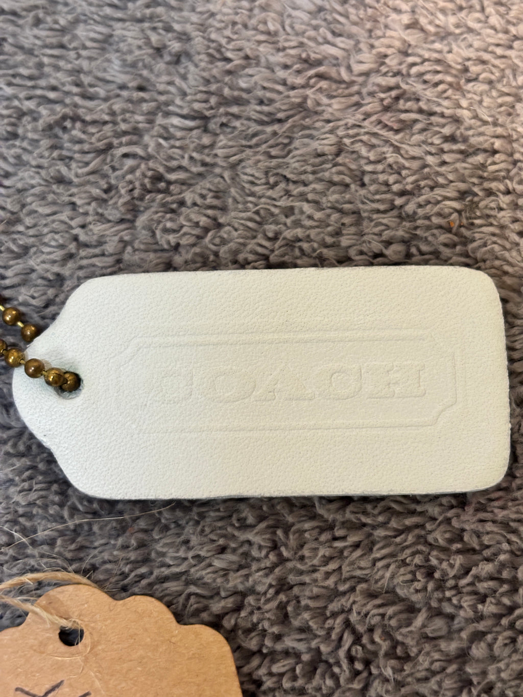 🤍✨ Vintage Coach Leather Hangtag #500 | White 👜