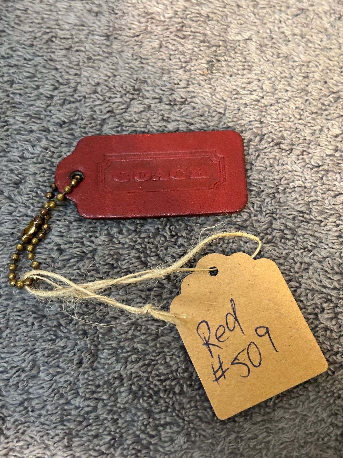 ❤️✨ Vintage Coach Leather Hangtag #509 | Red 👜