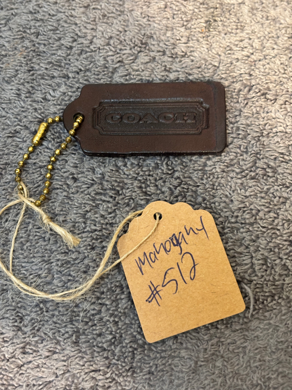 🤎✨ Vintage Coach Leather Hangtag #512 | Mahogany 👜