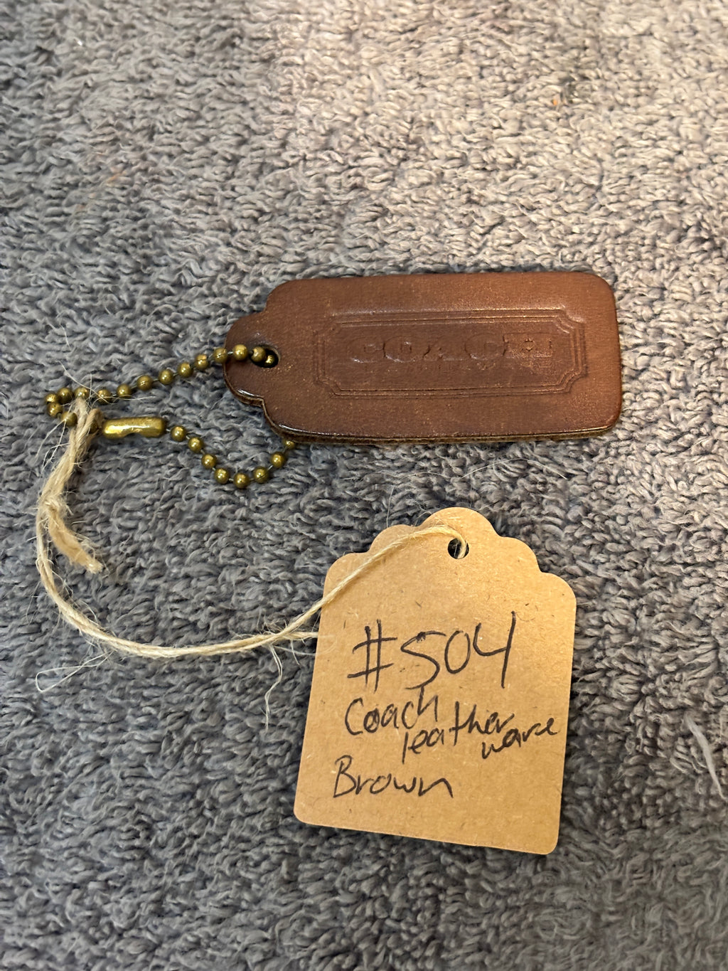 🤎✨ Vintage Coach Leatherware Hangtag #504 | Mocha Brown 👜