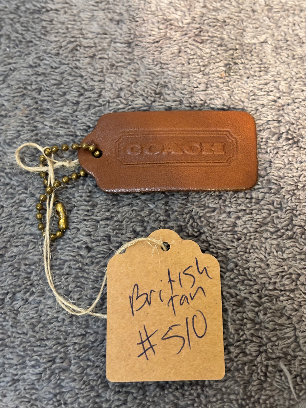 🤎✨ Vintage Coach Leather Hangtag #510 | British Tan 👜