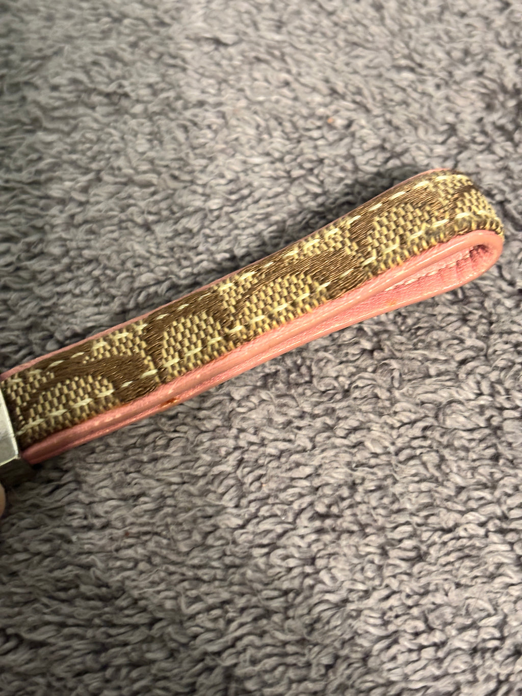 💕 Coach Signature C Cell Phone Wrist Strap | Brown Canvas Pink Leather 📱