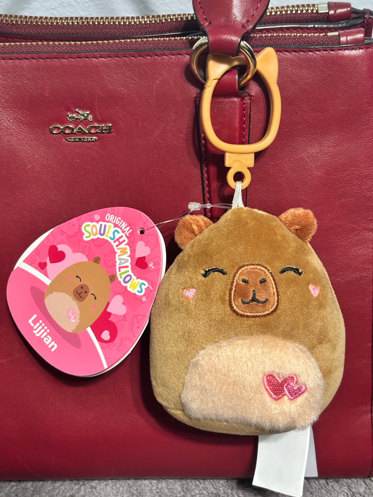 💕 Squishmallows Lillian Capybara Plush Bag Clip | NWT 🧸
