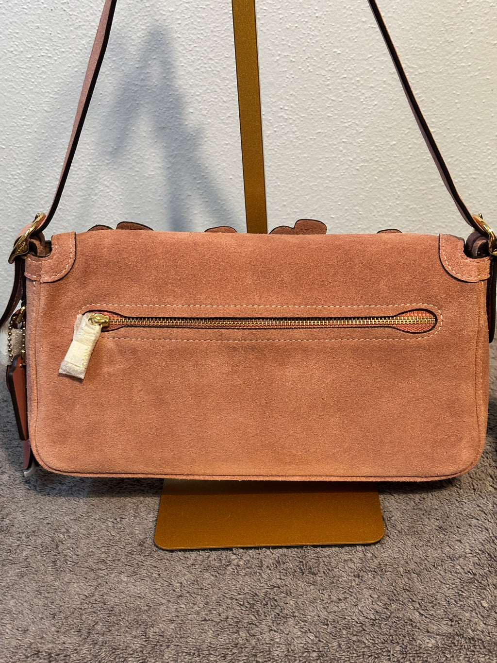 🌸 Coach Etta Small Flap Blush Pink Suede Tea Rose Bag CEU02 NWT