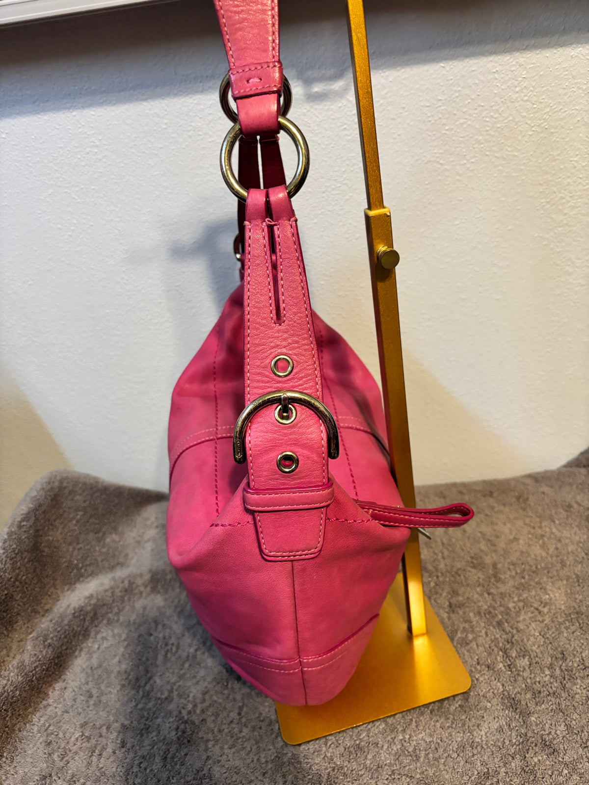 💕 Coach Soho 3651 Pink Leather Hobo Shoulder Bag Y2K Vintage Style 👜