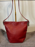 Vintage Coach Red Small Duffle Sac 9186 Soft Leather Bucket Crossbody Bag
