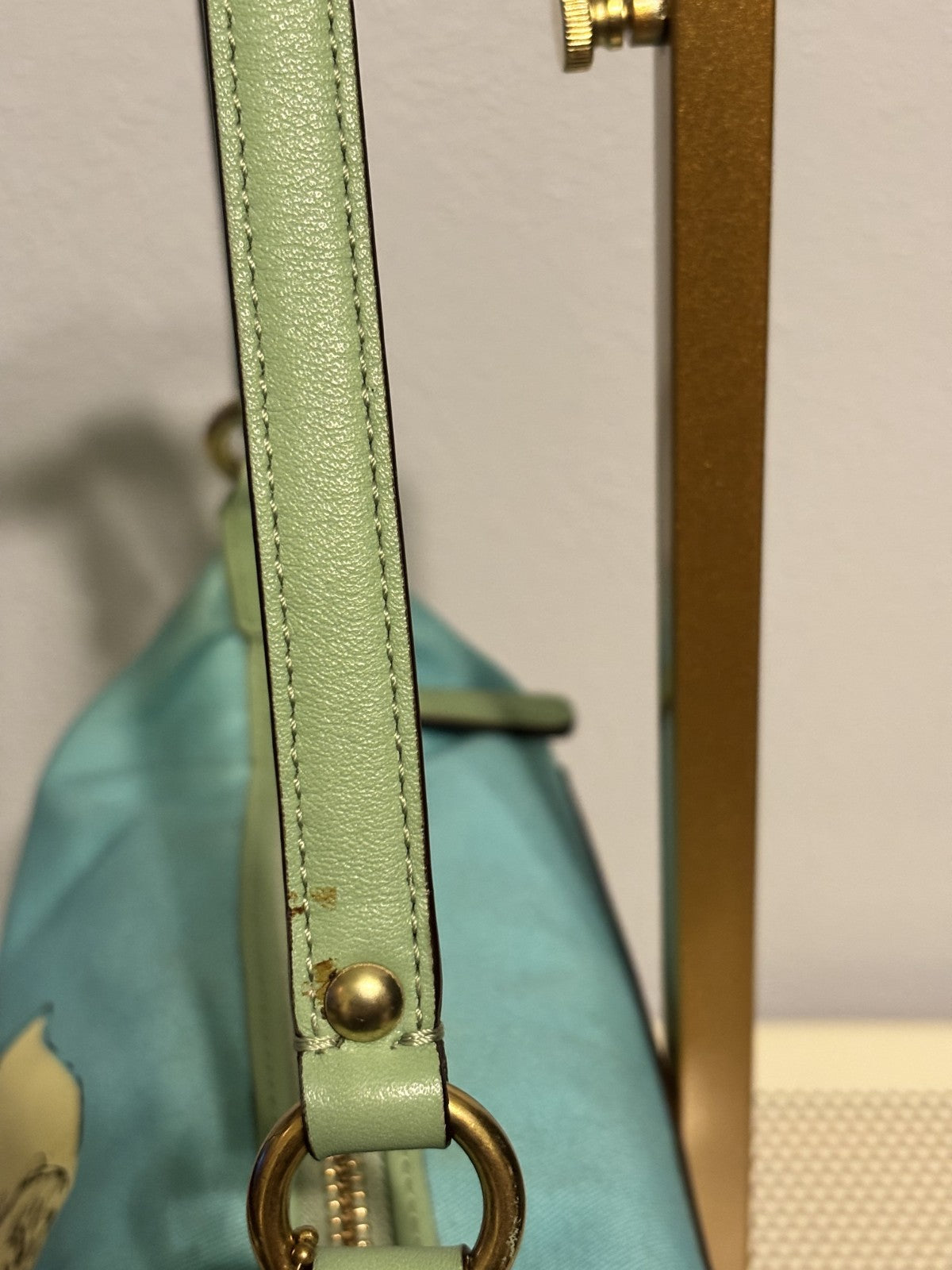 COACH BLUE AND MINT BONNIE CASHIN DOUBLE KISS LOCK-RARE HTF!