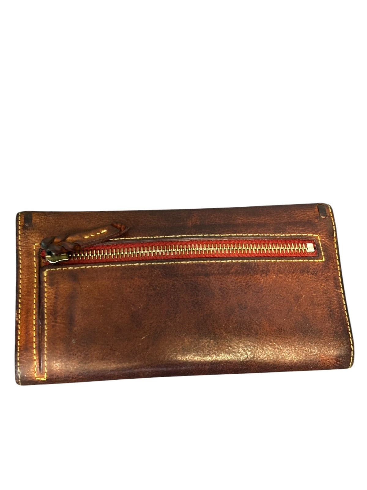 DOONEY & BOURKE WALLET BROWN FLORENTINE VACHETTA WITH CHECKBOOK COVER