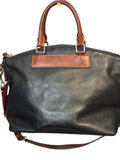 Dooney & Bourke Florentine Vachetta Leather Satchel – Black & Tan – Top Handle