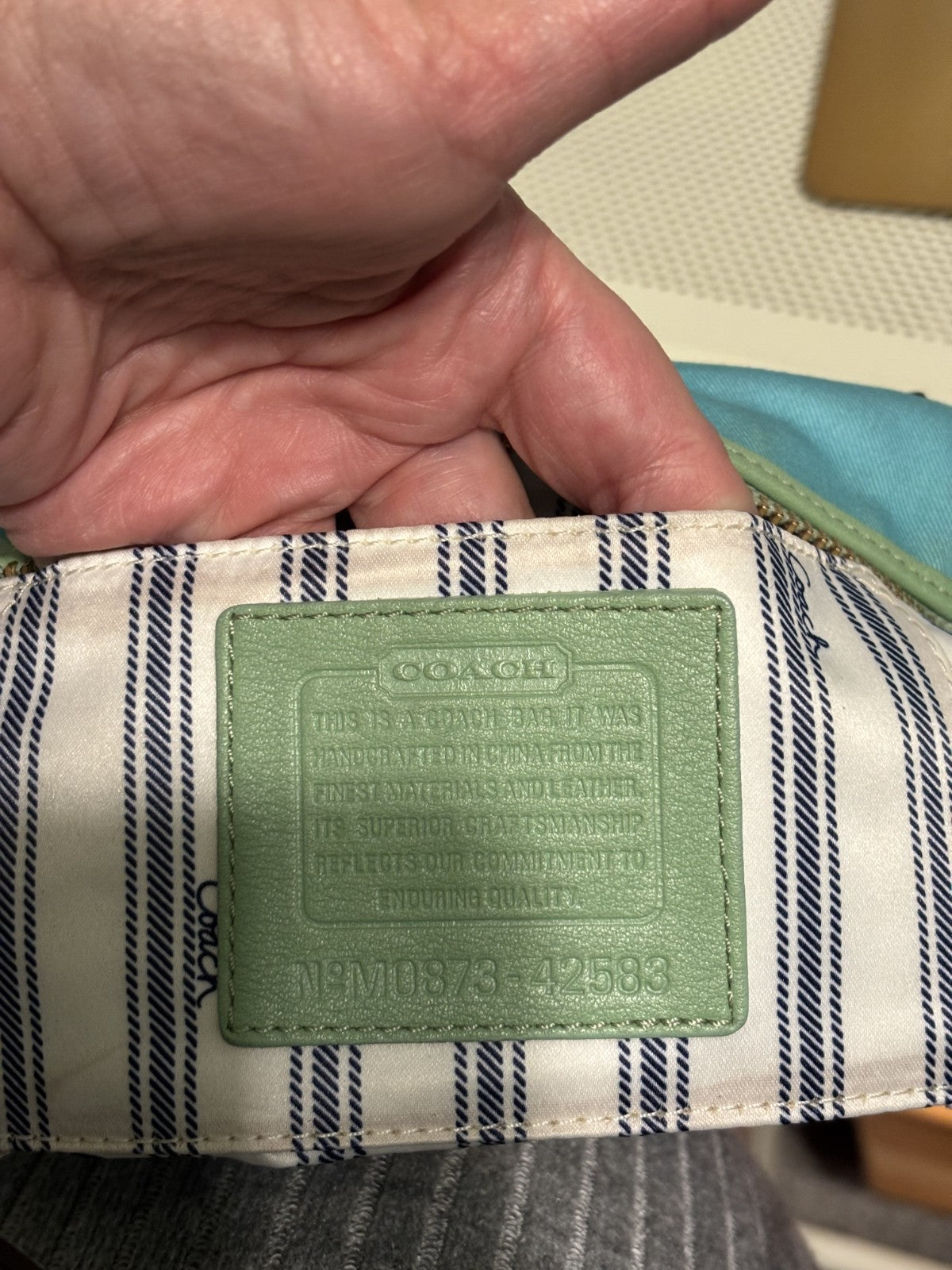 COACH BLUE AND MINT BONNIE CASHIN DOUBLE KISS LOCK-RARE HTF!