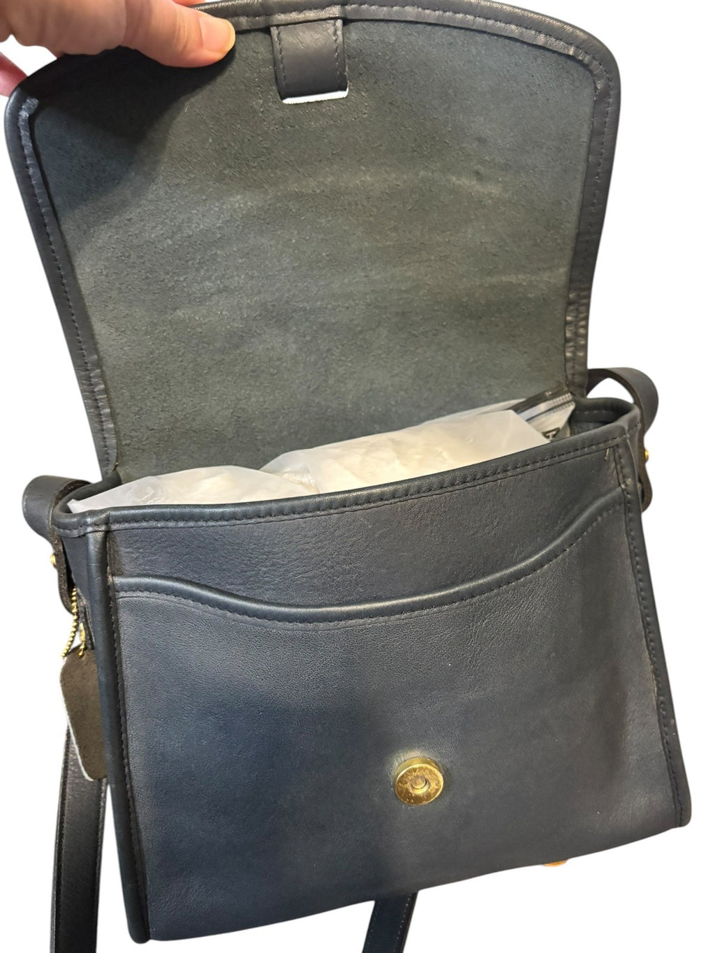 Vintage Coach Mulberry Bag 9899 – Navy Leather – Made in 1992 – Rare