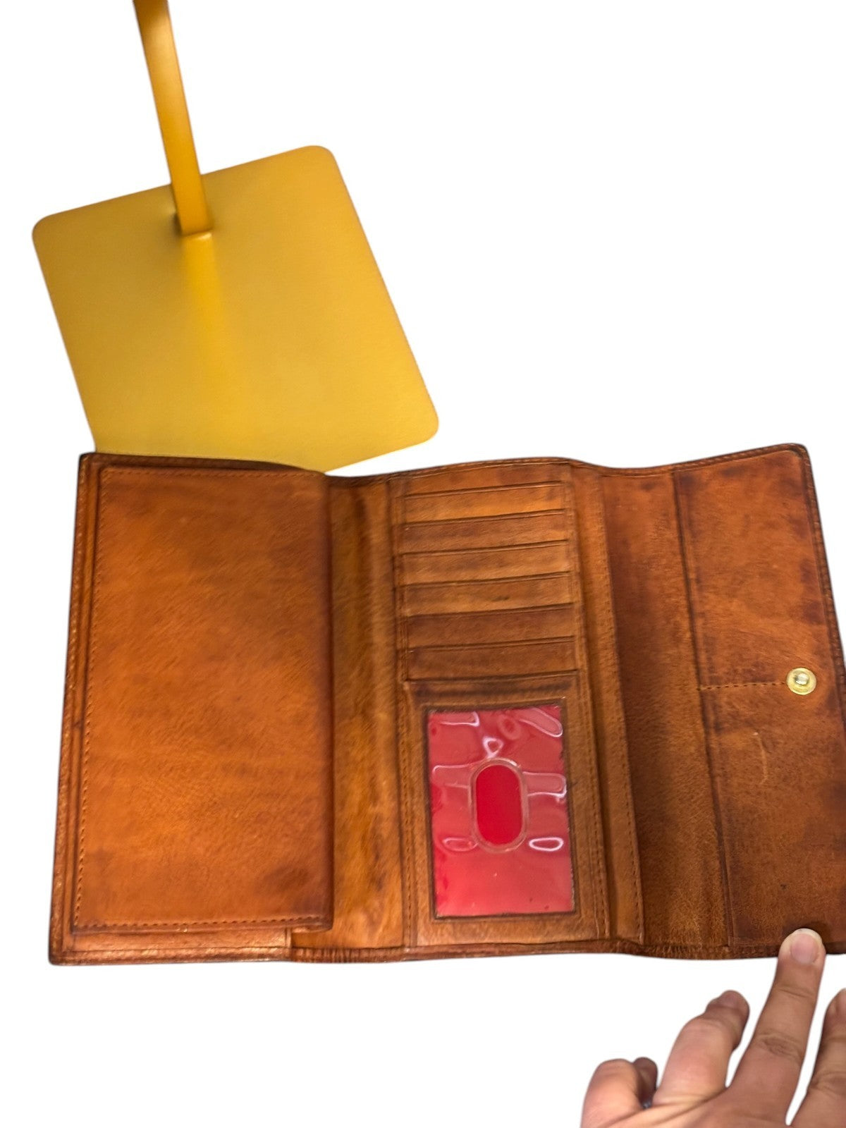 DOONEY & BOURKE WALLET BROWN FLORENTINE VACHETTA WITH CHECKBOOK COVER