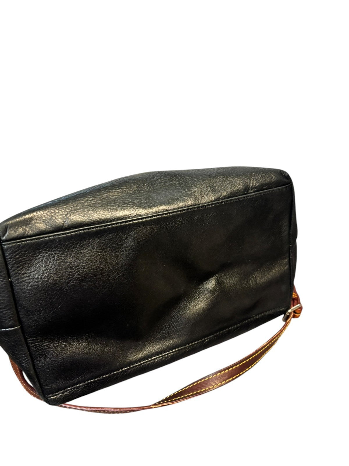 Dooney & Bourke Florentine Vachetta Leather Satchel – Black & Tan – Top Handle