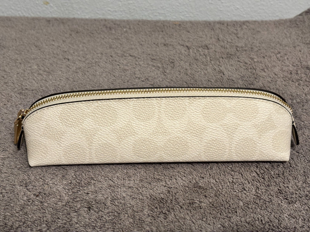 Coach Pencil Case NWT Choose Black, White, Tan Signature or Cherry Print