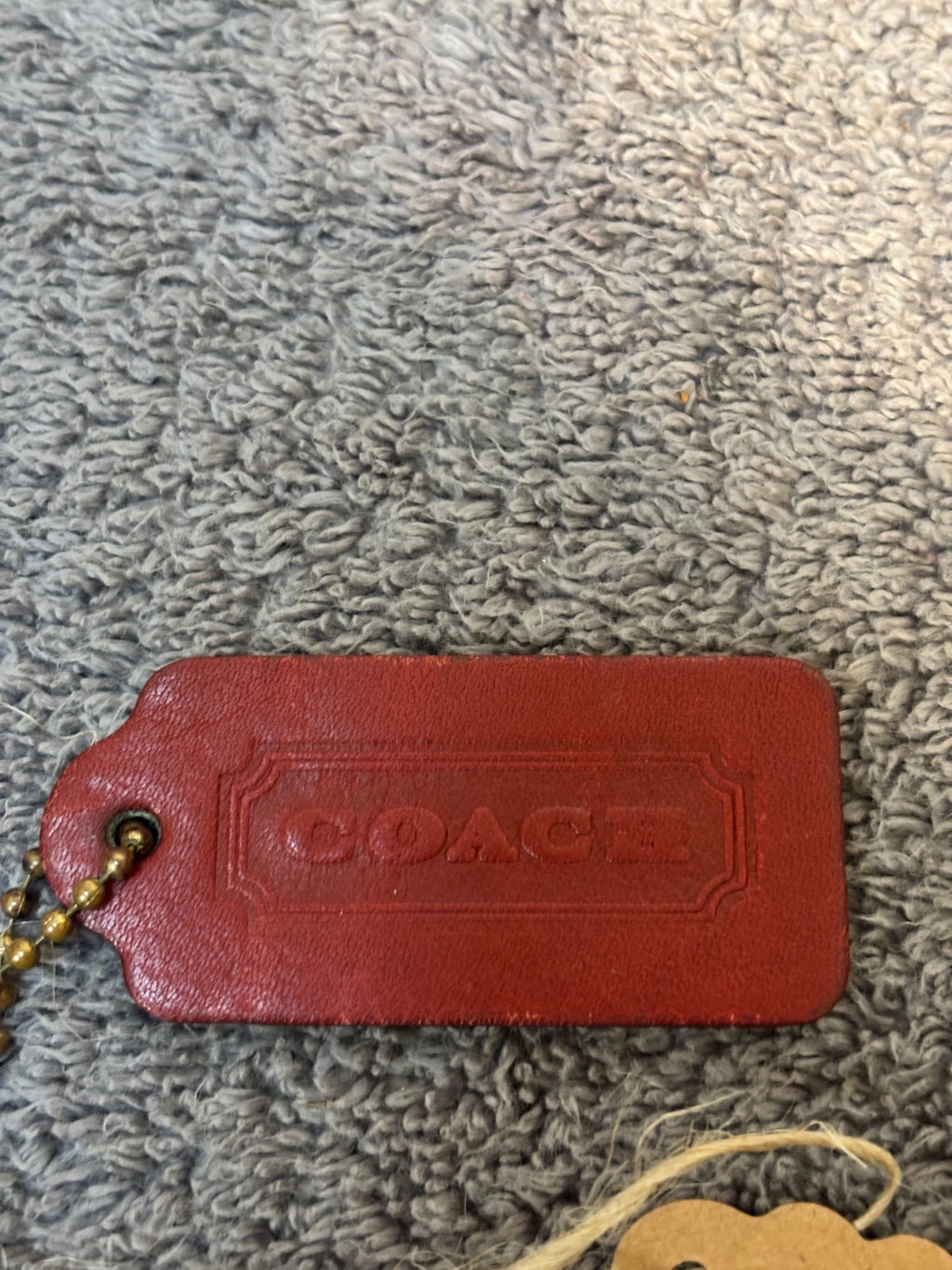 ❤️✨ Vintage Coach Leather Hangtag #509 | Red 👜