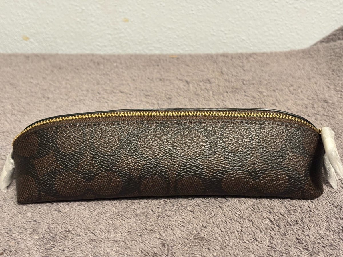 Coach Pencil Case NWT Choose Black, White, Tan Signature or Cherry Print