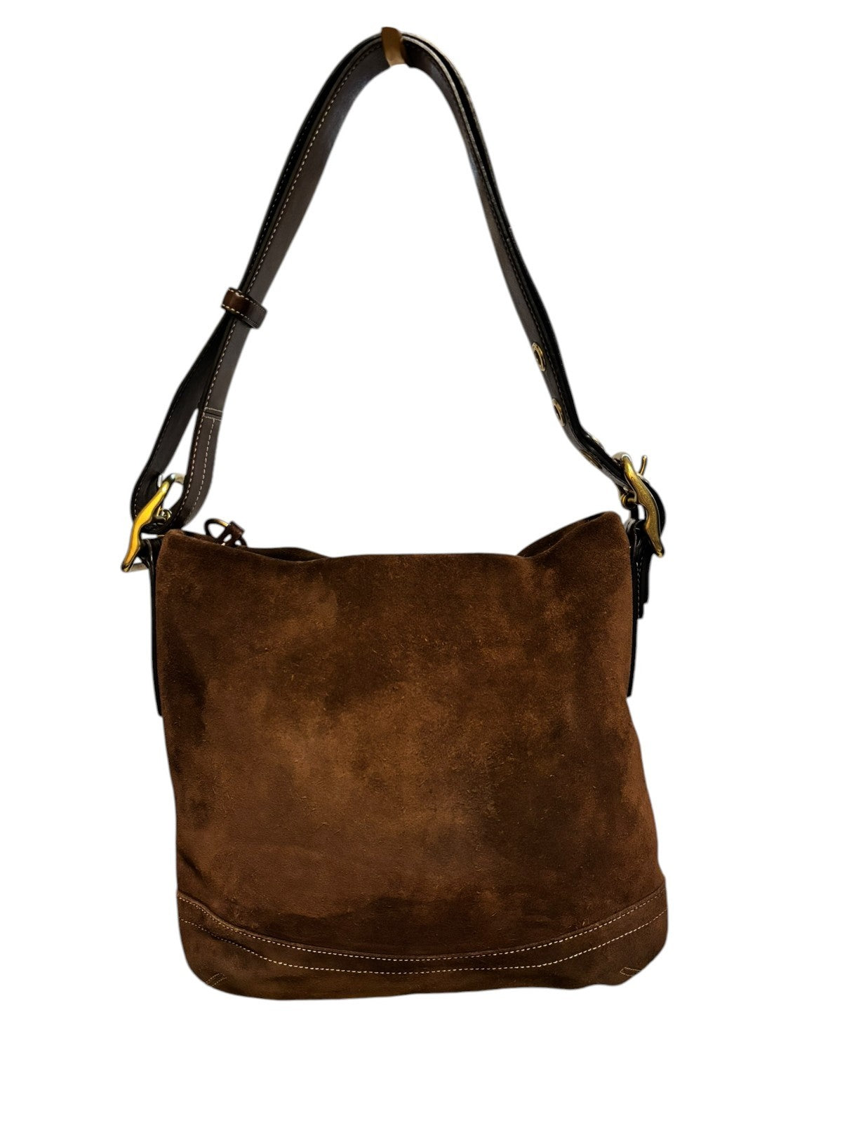 COACH VINTAGE BROWN SUEDE SLIM BUCKET 2004