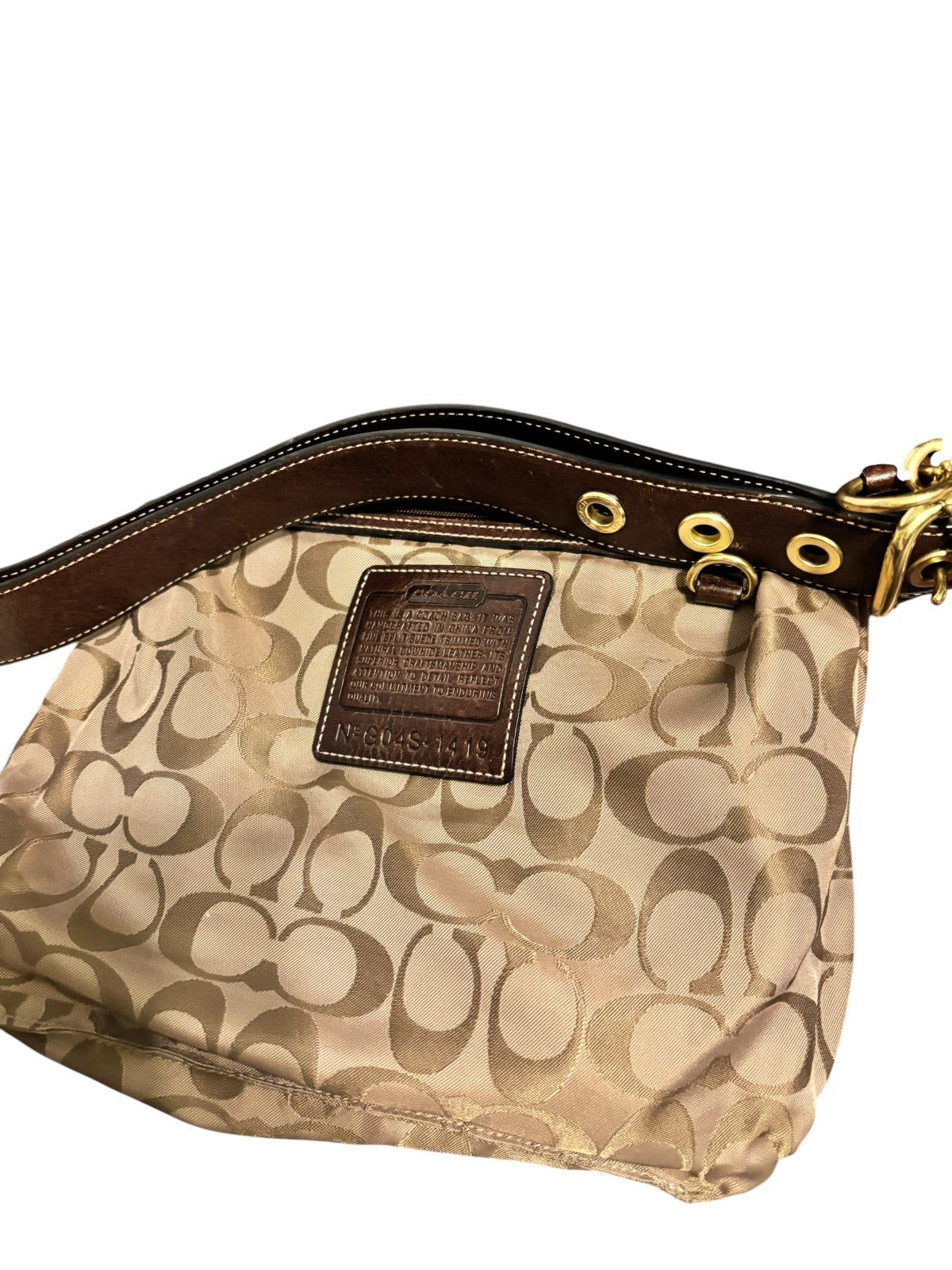 COACH VINTAGE BROWN SUEDE SLIM BUCKET 2004