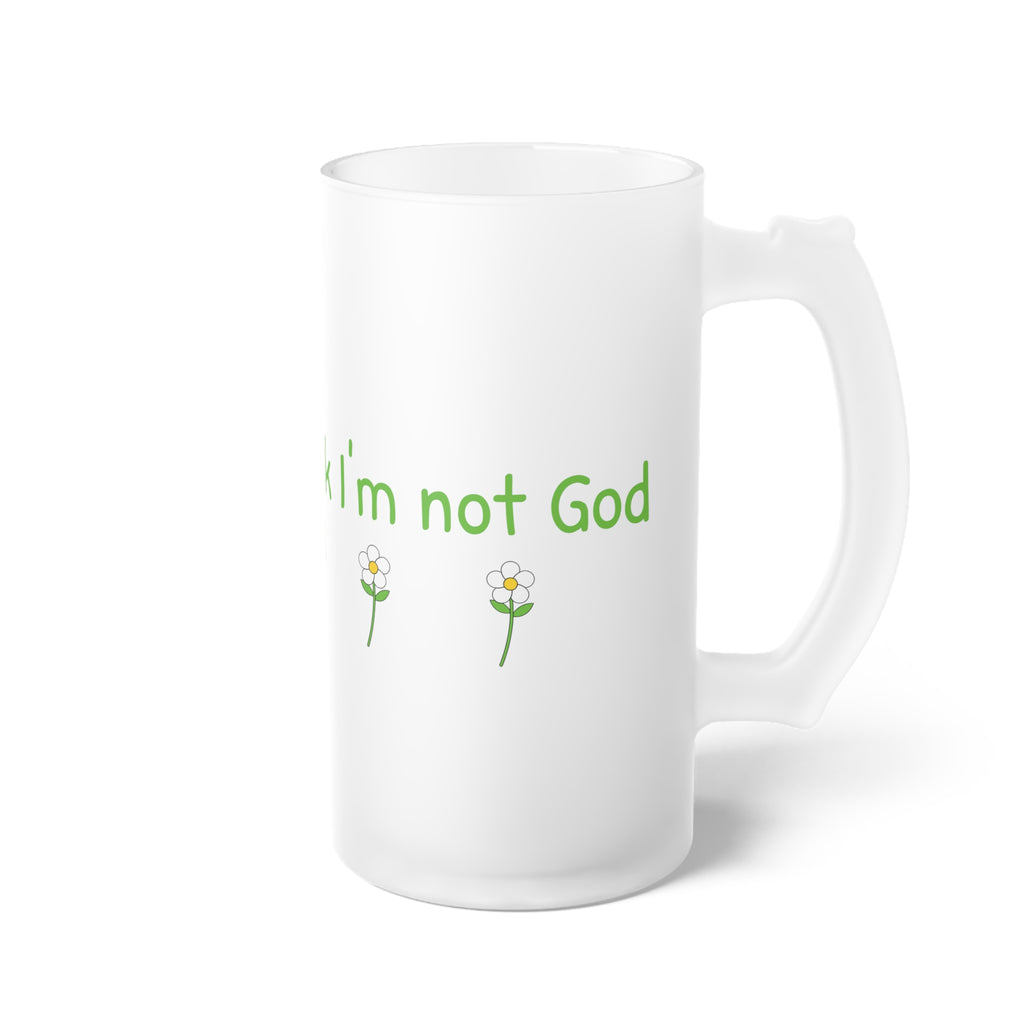 Frosted Beer Mug — Funny Green Text "I swear to drunk..." Pint Glass Gift
