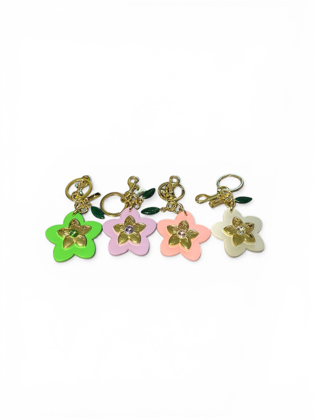 Colorful Flower Charm – Gold Detail Bag Charm (Multiple Colors)