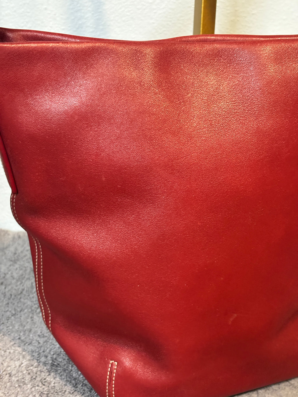 Vintage Coach Red Small Duffle Sac 9186 Soft Leather Bucket Crossbody Bag