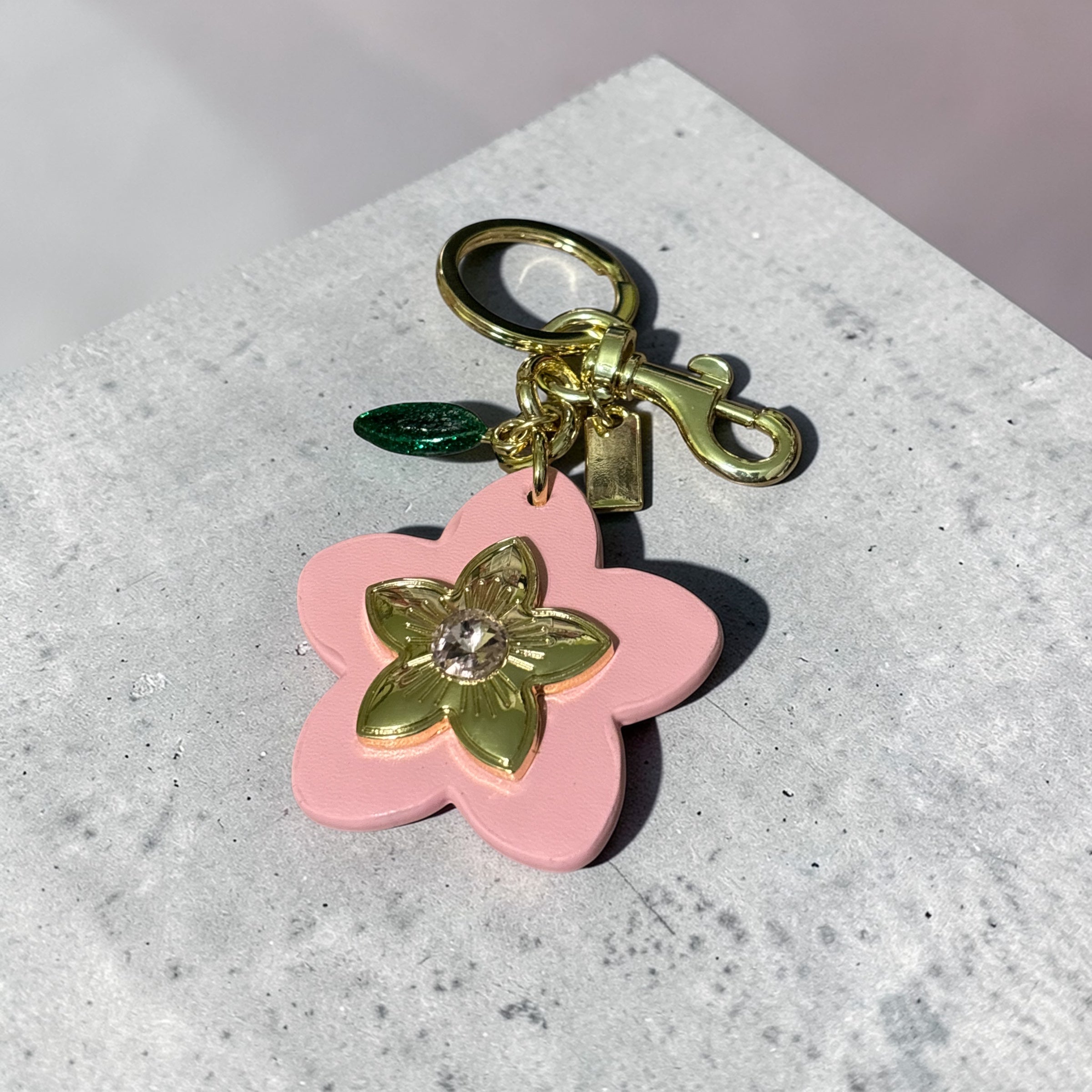 Colorful Flower Charm – Gold Detail Bag Charm (Multiple Colors)