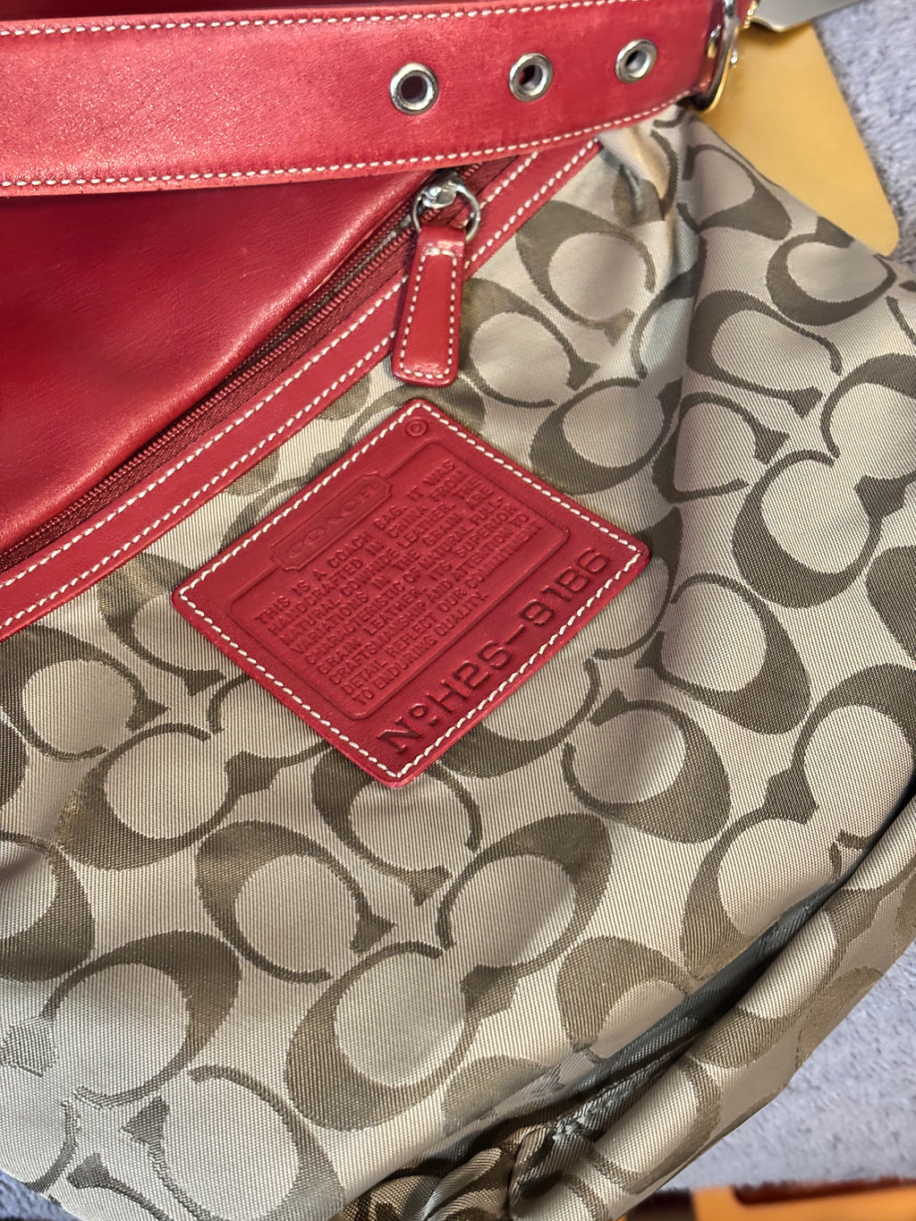 Vintage Coach Red Small Duffle Sac 9186 Soft Leather Bucket Crossbody Bag