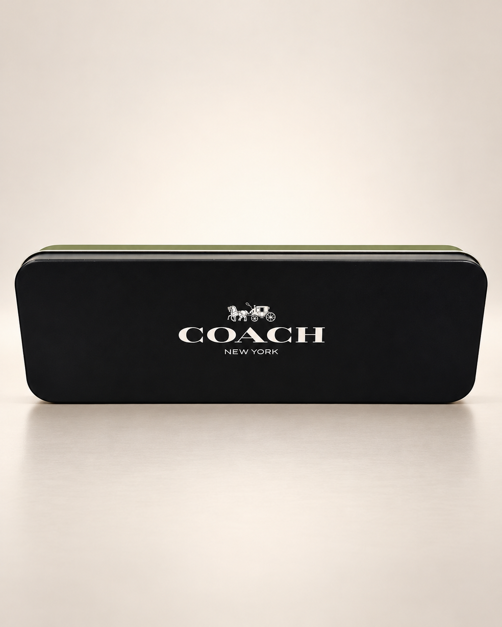 🖤 ✨ Coach New York Metal Pencil Case | Black & Olive Green Storage Tin ✏️