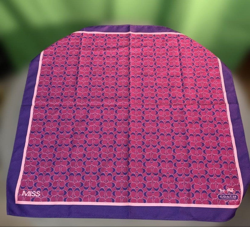 Coach x MISS Japan Exclusive Furoshiki Wrapping Cloth Scarf Purple Pink Monogram