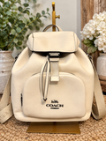 🤍✨ COACH Pace Backpack CR100 | Chalk Leather 🎒👜
