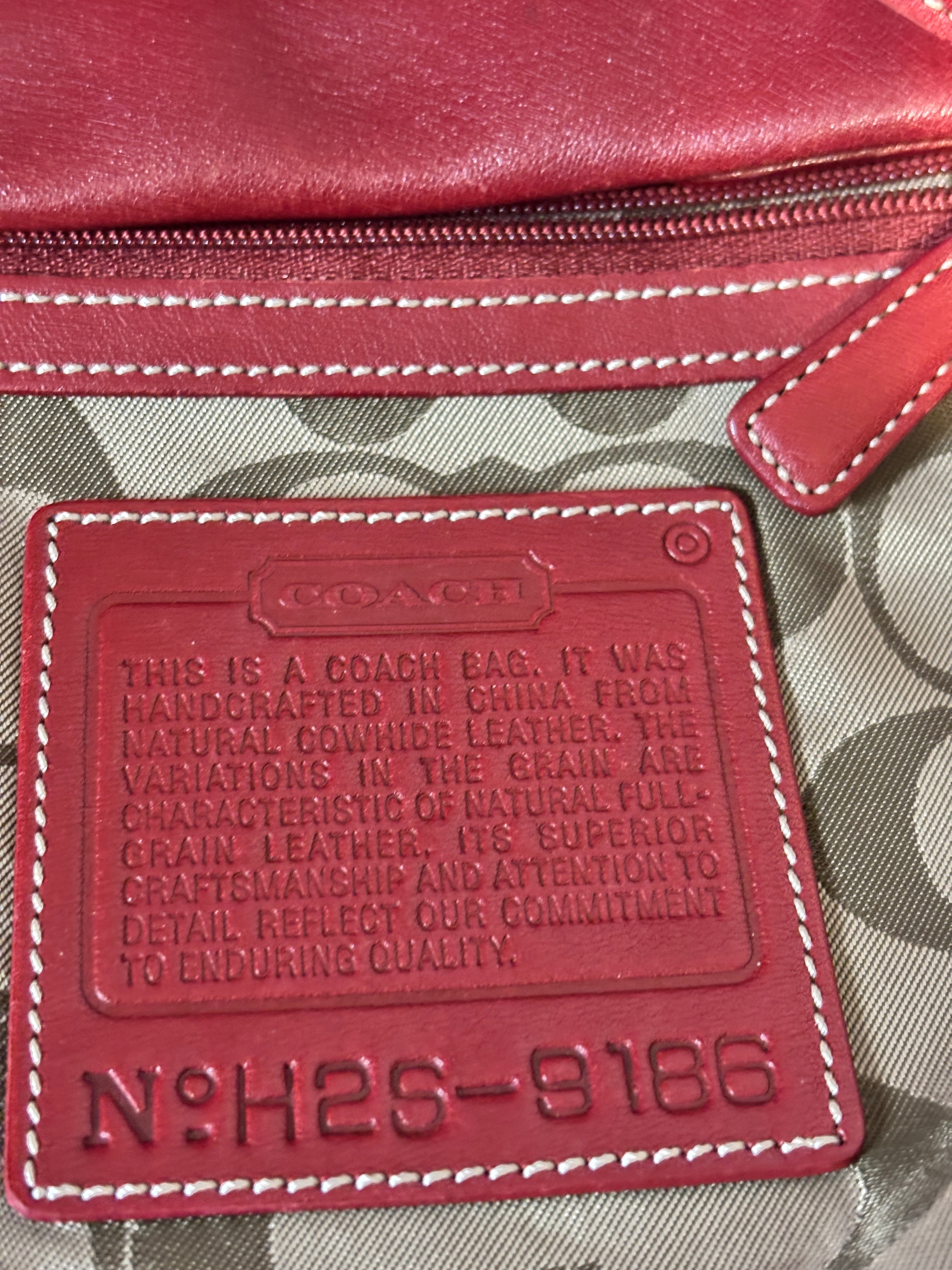 Vintage Coach Red Small Duffle Sac 9186 Soft Leather Bucket Crossbody Bag