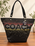 Coach Poppy Limited Edition Holiday Rhinestone Glam Tote Black F17144