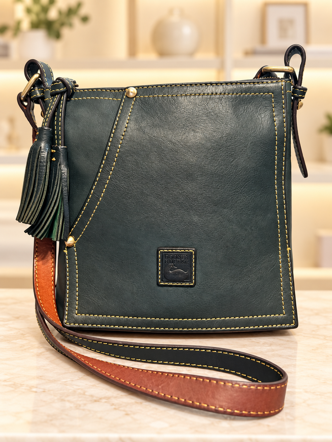 Dooney & Bourke Florentine Huntington Green Leather Crossbody Bag