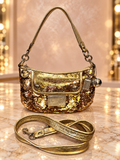 Rare Coach Poppy Sequin Groovy Spotlight Gold 3-Way Bag 15381