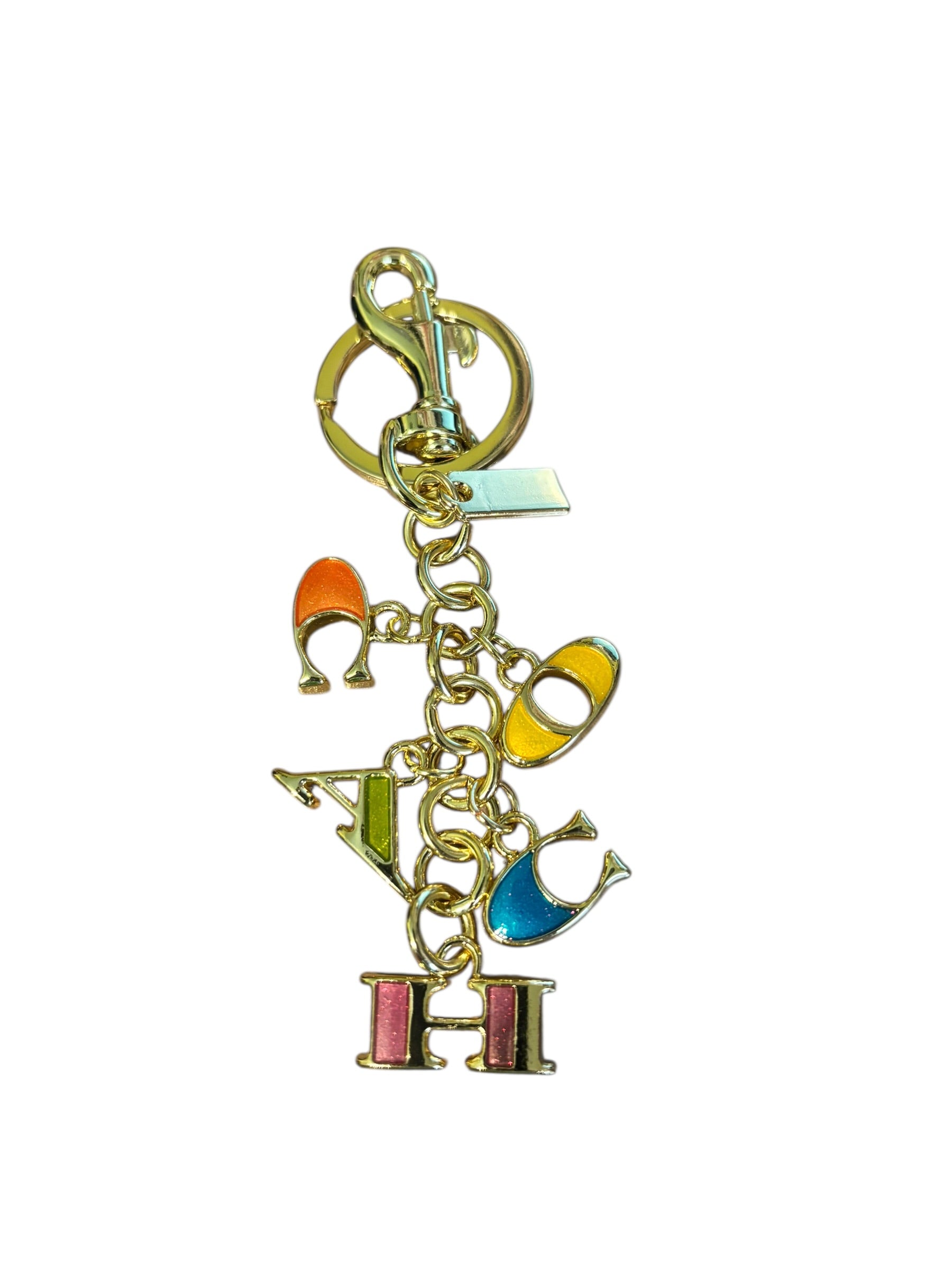 Colorful Letter Charm – Multi Icon Bag Charm with Initial Detail