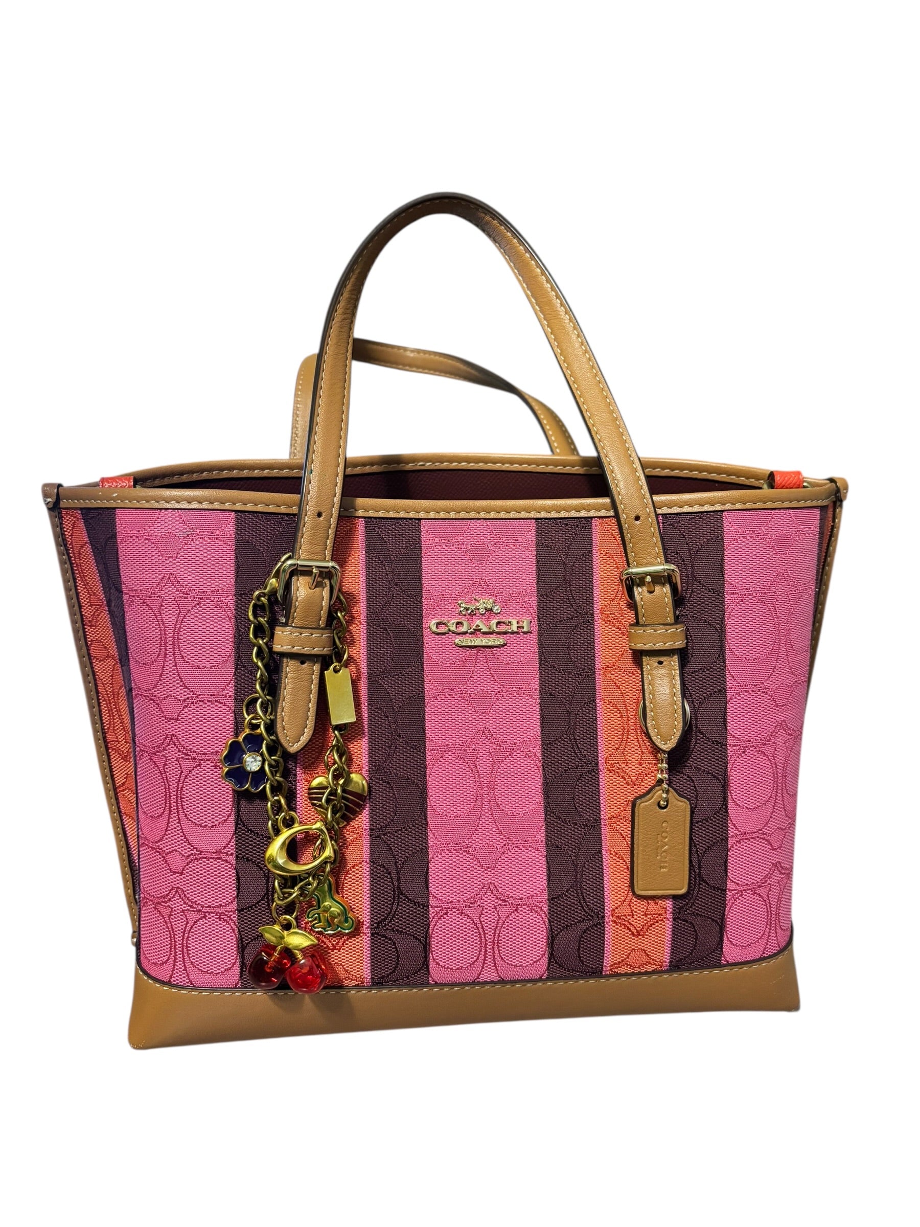 Gold Charm Chain Bracelet – Cherry, Floral & Mini Icon Bag Charm