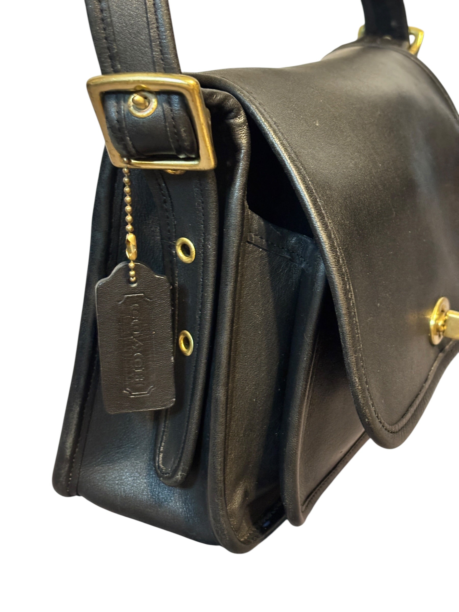 Coach Vintage Rambler 9061 Black Leather Crossbody Bag 2003