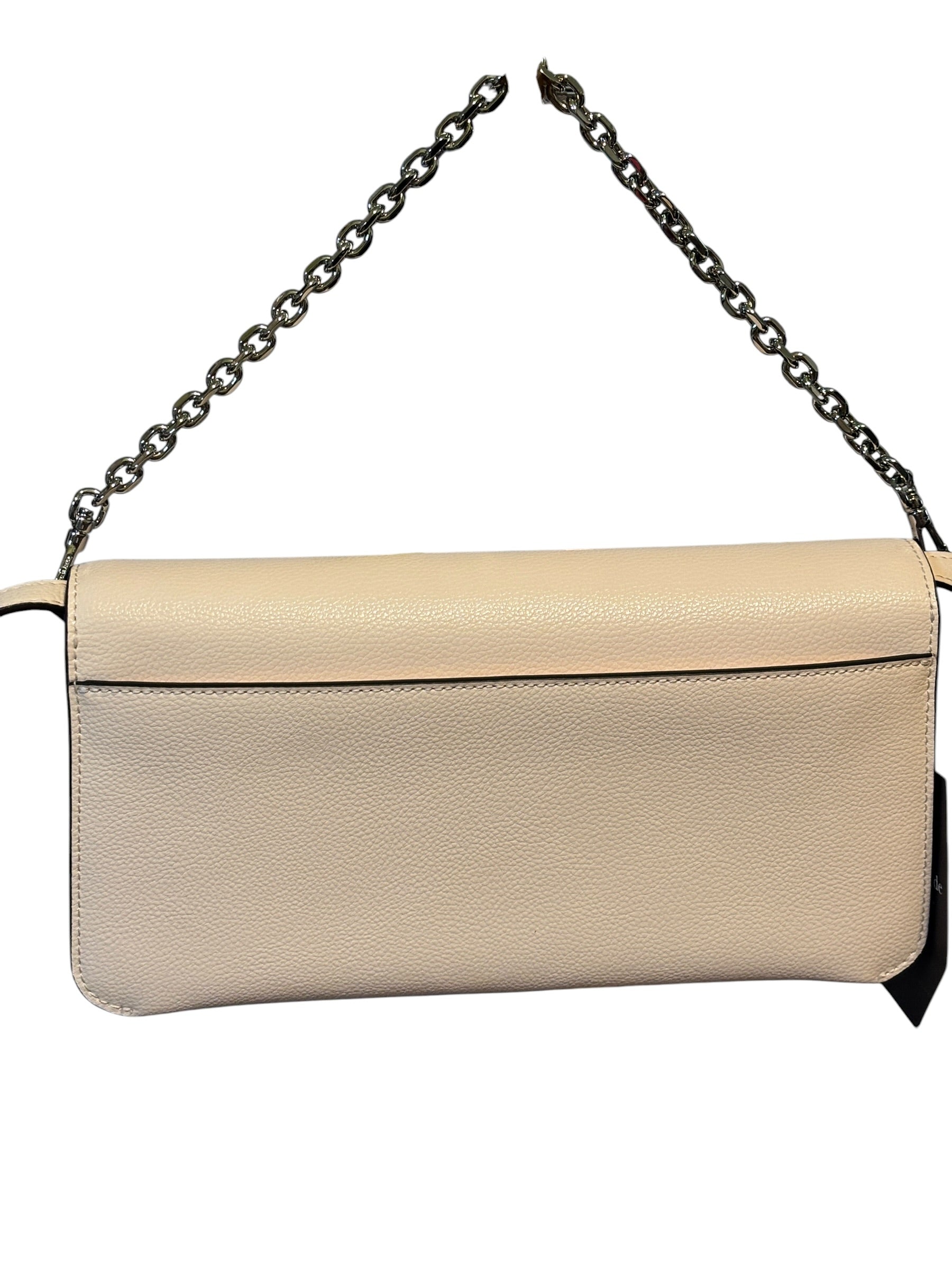 Kate Spade Floral Applique Crossbody Clutch w Card Holder NWT Cream