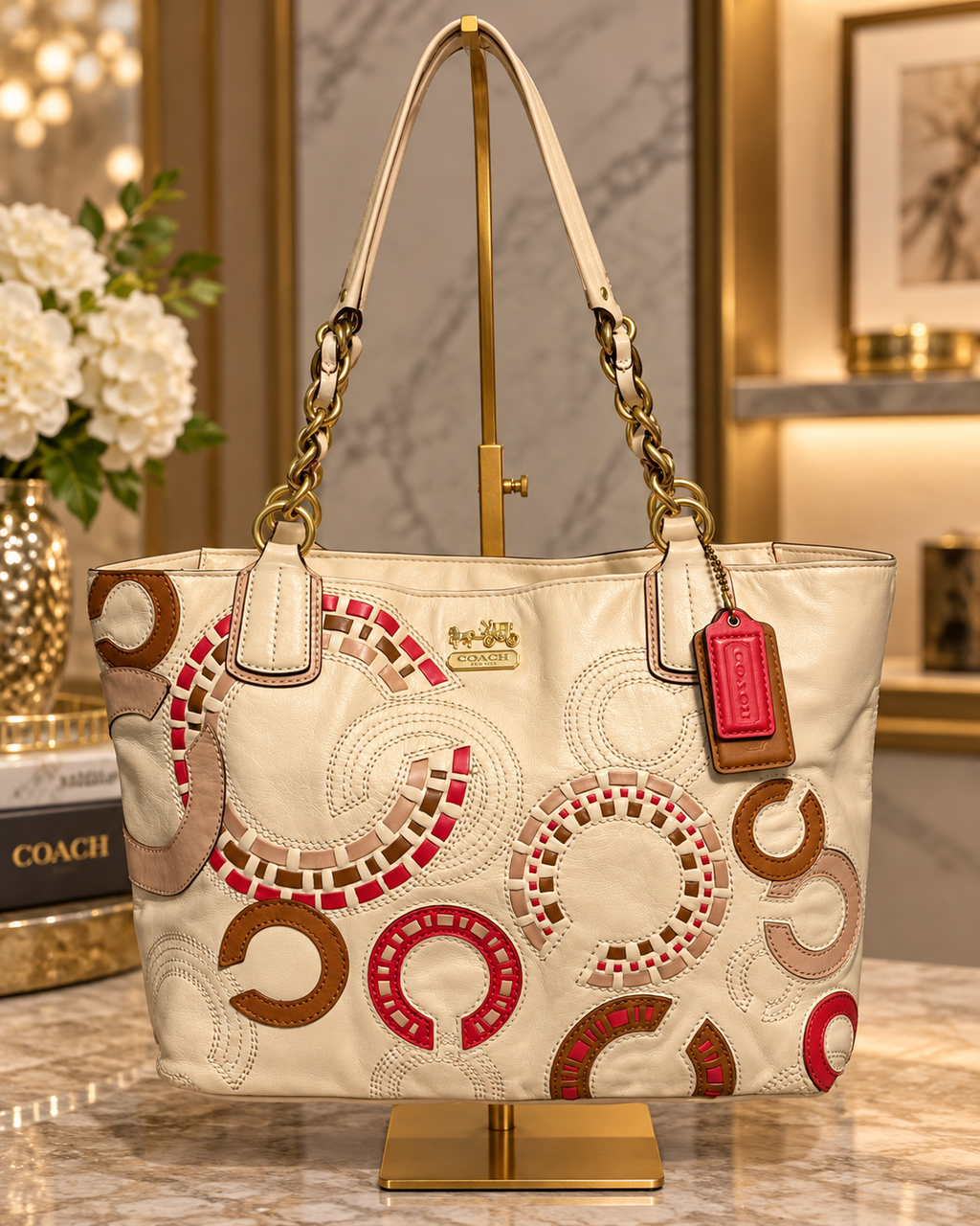 🤍❤️ Coach Madison Whipstitch Leather Tote – Style #22279 ❤️🤍