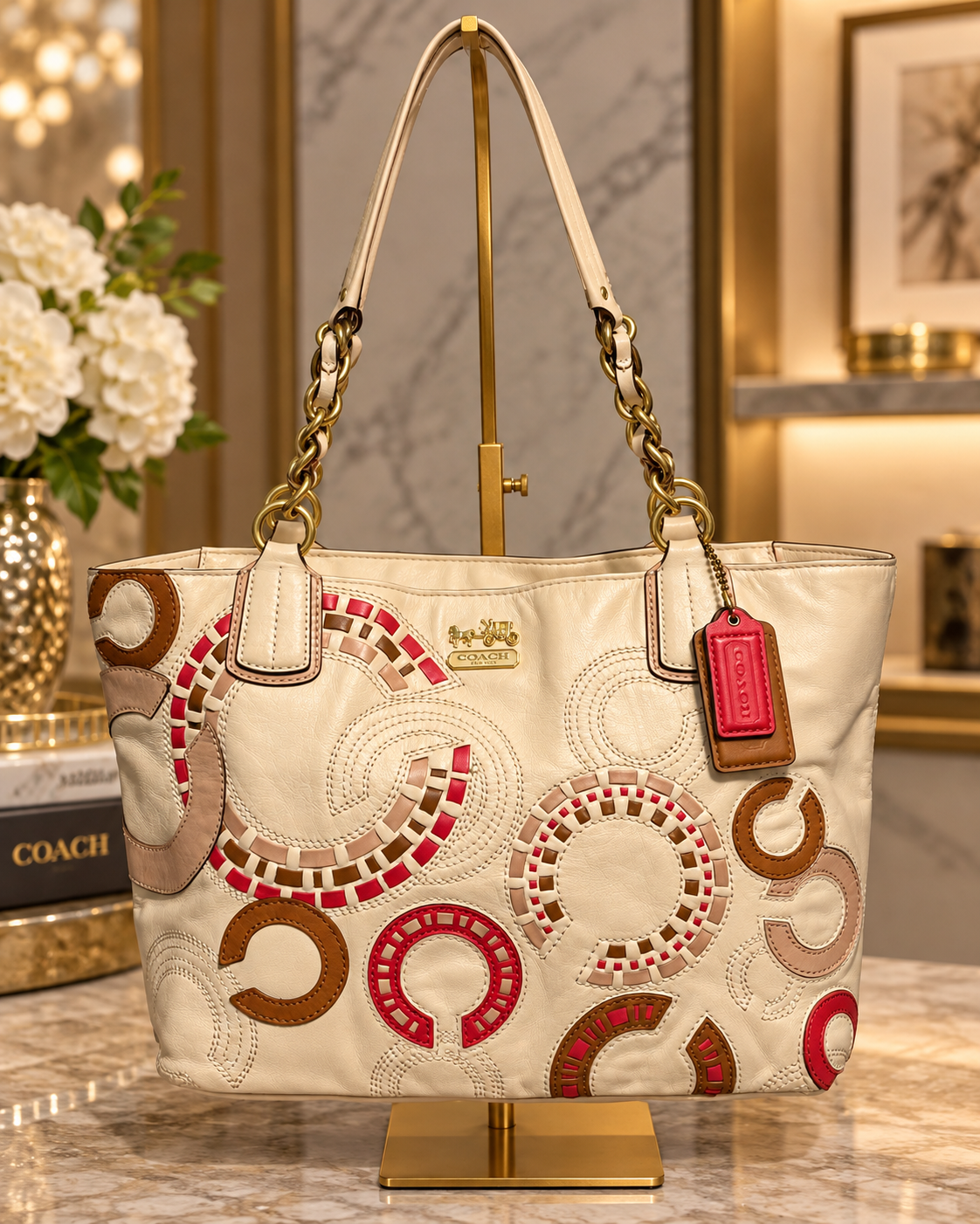 🤍❤️ Coach Madison Whipstitch Leather Tote – Style #22279 ❤️🤍