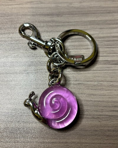 Snail Purse Charms in Pink and Purple with Gold or Silver Tone Hardware