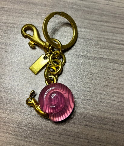 Snail Purse Charms in Pink and Purple with Gold or Silver Tone Hardware