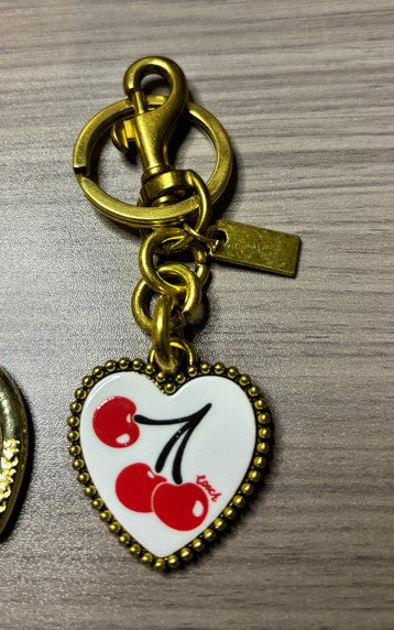 Heart Purse Charms with Arrow, Cherry and Gold Heart Designs