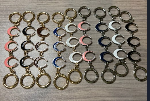 Moon Purse Chain Extenders in Gold and Silver Tone with Color Accents