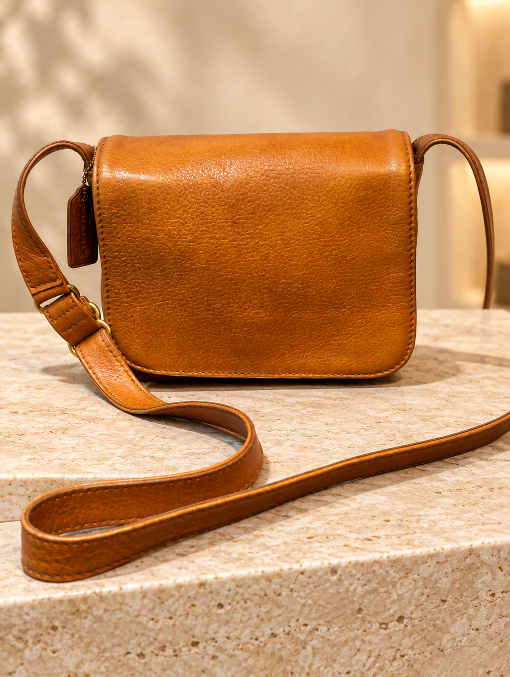 🌼💛 Vintage Coach Small Full Flap Natural Grain 4929 | Marigold Leather | Made in Italy ✨👜
