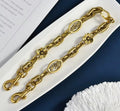 Gold Tone Purse Chain with Floral and Carriage Detail Links