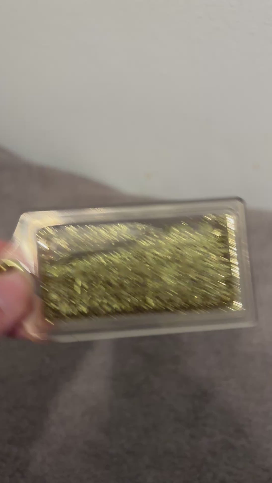 Coach Clear Gold Glitter Hangtag Bag Charm Keychain Fob
